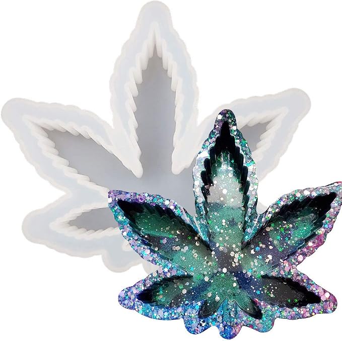 1 Pcs Leaf Maple Resin Mold, Weed Ashtray Silicone Molds, Leaf Tray Mold Ideal for Jewelry Storage Box Handmade Crafts Home Decoration (M590) - skull ashtray