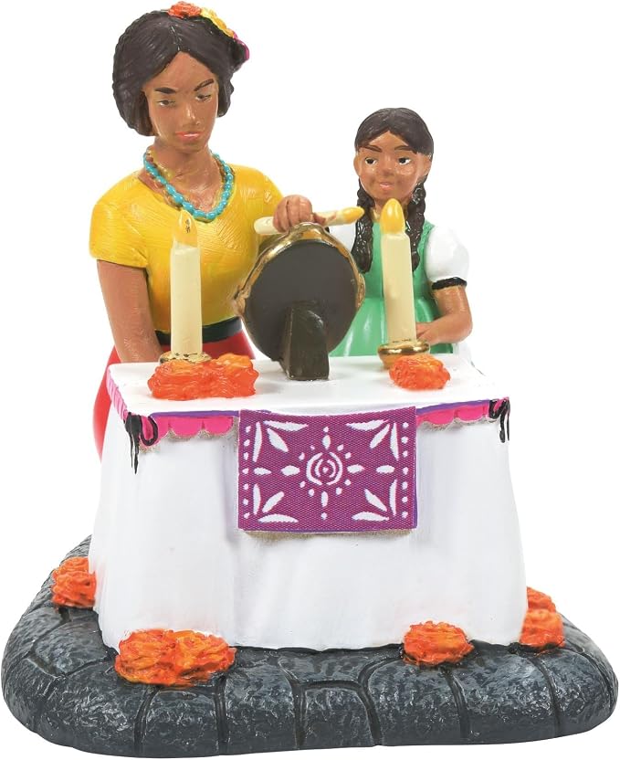 Department56 Department 56 Snow Village Halloween Day of The Dead Remembrance Figurine,Multicolor,2.32 in H x 2.68 in W x 2.07 in L(6007649) - skull figurine