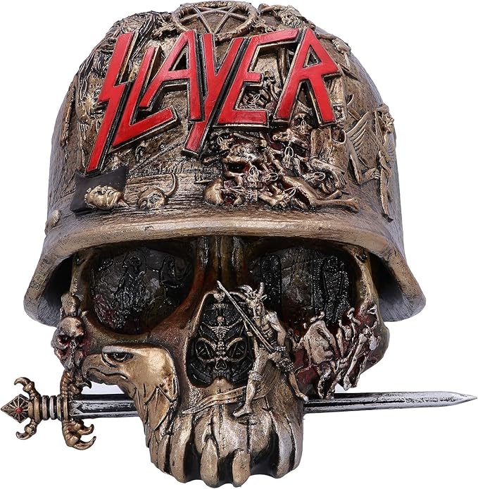 Nemesis Now Slayer Helmet Skull Trinket Box 17.5cm, Resin, Bronze, Officially Licensed Slayer Merchandise, Skull Trinket Box, Spacious Yet Stylish, Cast in the Finest Resin, Expertly Hand-Painted - skull helmet