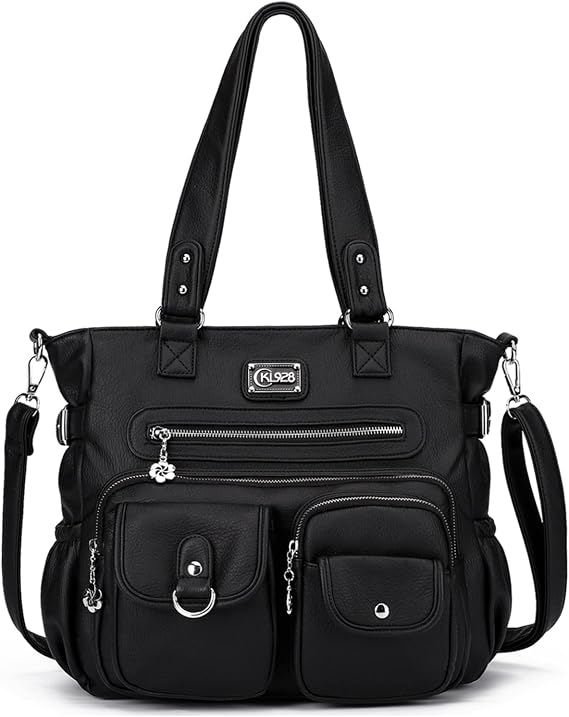KL928 Large Purses for Women Shoulder Bag Tote Handbags Stylish Vegan Leather Hobo Bags Ladies, A-Black-4 - sugar skull handbags for sale