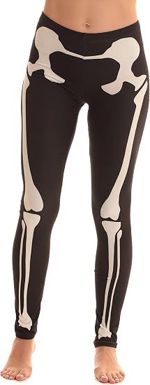 Just Love Ugly Christmas and Halloween Holiday Leggings - skeleton