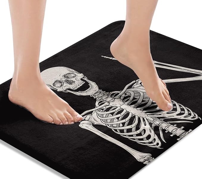 Bath Mat, Bathroom Rug, 20×32 Inch, Skull Skeleton
