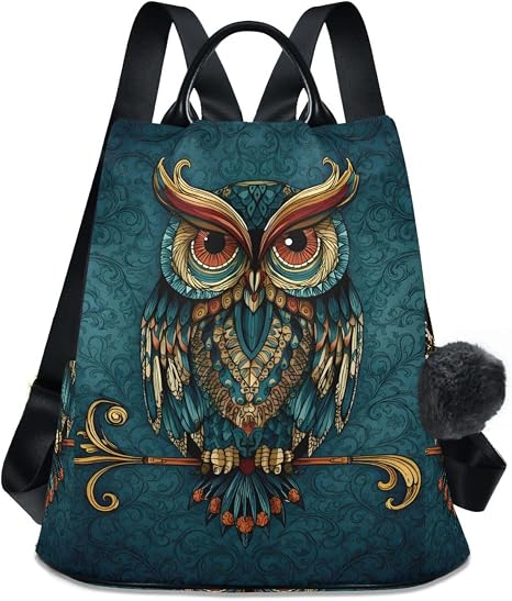 ALAZA Owl Print Ethnic Backpack Purse for Women Anti Theft Fashion Back Pack Shoulder Bag - skull backpack