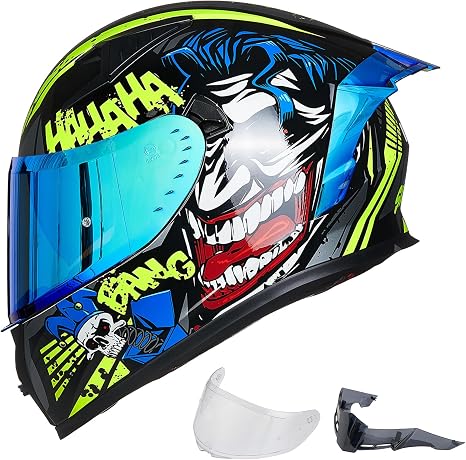 ILM Motorcycle Helmet Full Face with Pinlock Compatible Motocross DOT Z501 - skull helmet