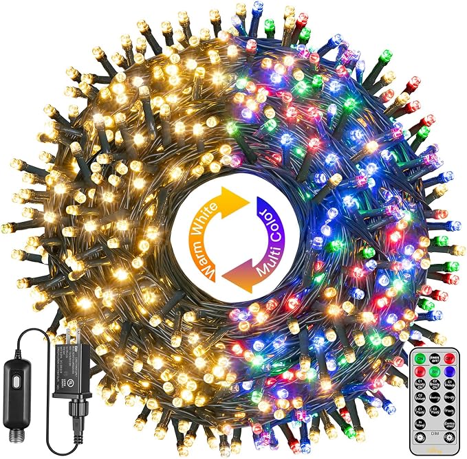 Ollny 210FT 640LED Color Changing Christmas Lights with Remote, 11 Modes - string light