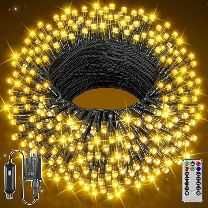 Ollny Christmas Tree Lights 800LED 262FT,Warm White, with Remote & Timer - string light