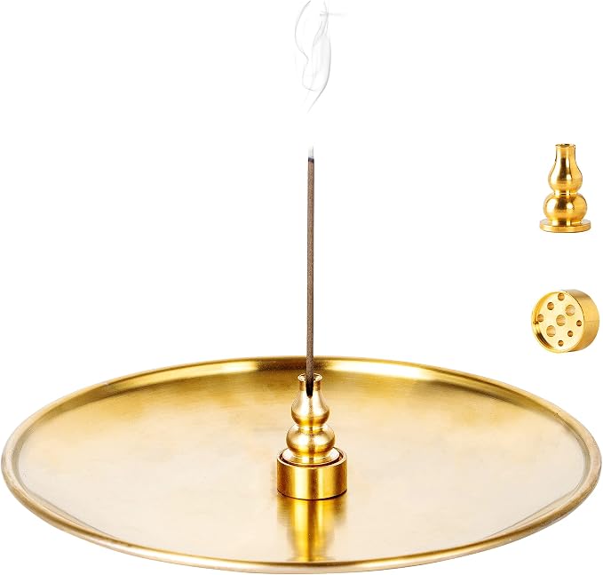 3 in 1 Brass Gourd Incense Burner Sticks Cones Coils Ash Catcher Home Decor - skull incense burner