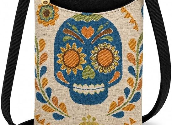 Danny K. Women’s Tapestry Crossbody Cell Phone or Passport Purse, Handmade in USA