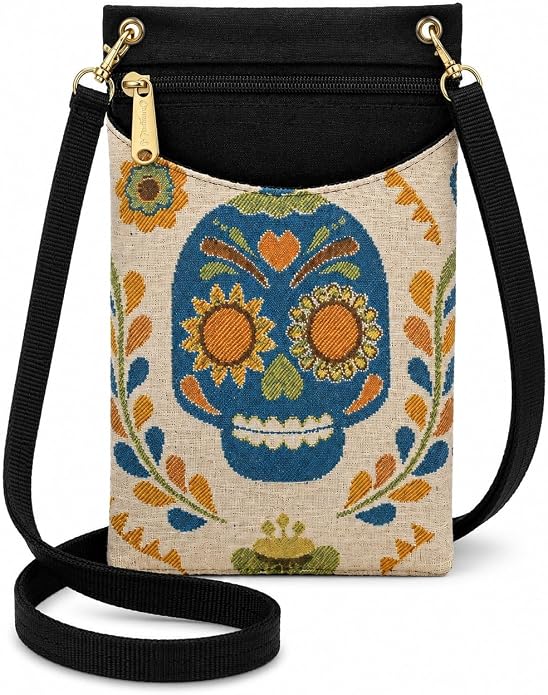 Danny K. Women’s Tapestry Crossbody Cell Phone or Passport Purse, Handmade in USA