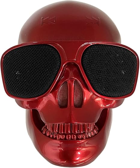 Skull Speaker Portable Bluetooth Mini Speakers Bass Stereo Compatible for Desktop PC/Laptop/Mobile Phone/MP3/MP4 Player for Halloween Decorations Unique Gift Party - string light