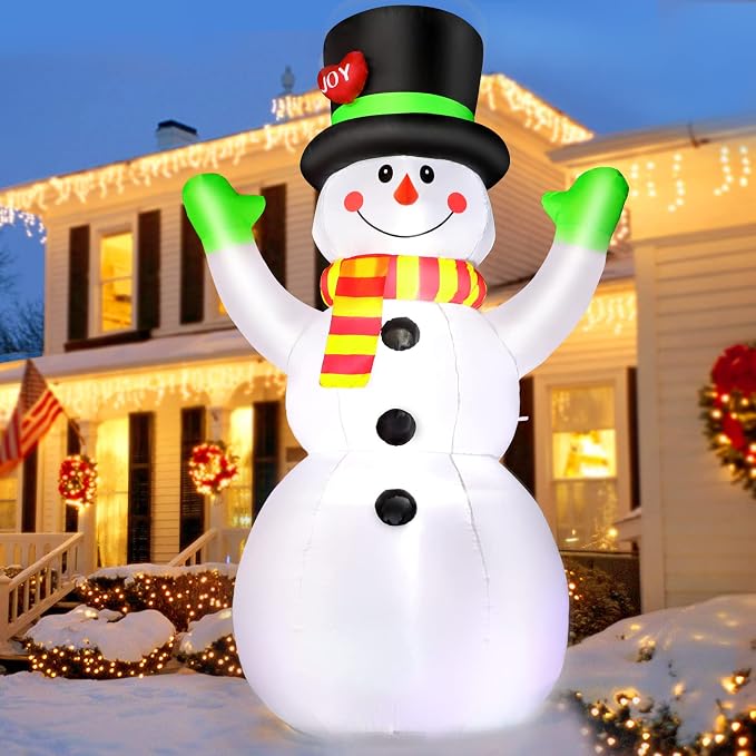 FunFanso 7 FT Christmas Inflatables Snowman Outdoor Decorations, Giant Blow up Snow Man Yard Decor Built-in Bright LED Light Wear Magic Hat, Weatherproof Holiday for Garden Patio Lawn Party Xmas Gifts - skull inflatable