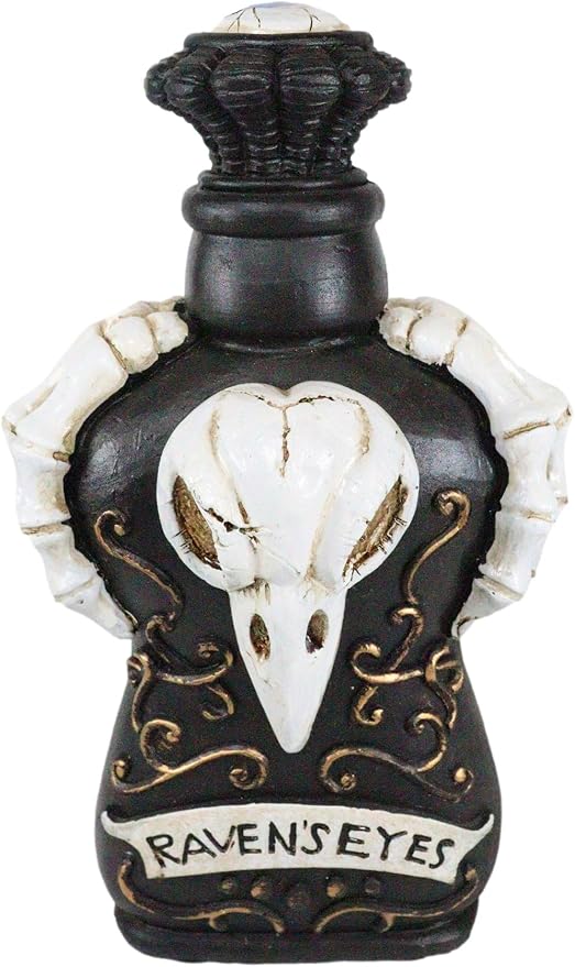 Ebros Skeleton Claws Gothic Raven's Eyes Wicca Witch Mad Doctor Scientist Witchcraft And Sorcery Elixir Poison Potion Bottle Macabre Alchemy Halloween Prop Accessory Display Bottles - skull bottle