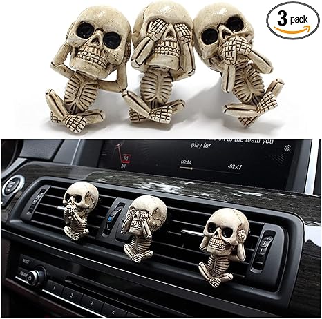 Skull Decor Car Air Freshener Vent Clips Goth Halloween Decorations Gifts - skull lamp