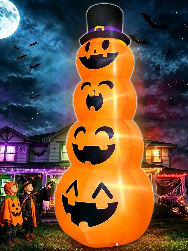 12FT Giant Halloween Inflatables Outdoor Pumpkin Blow Ups Decorations - skull inflatable