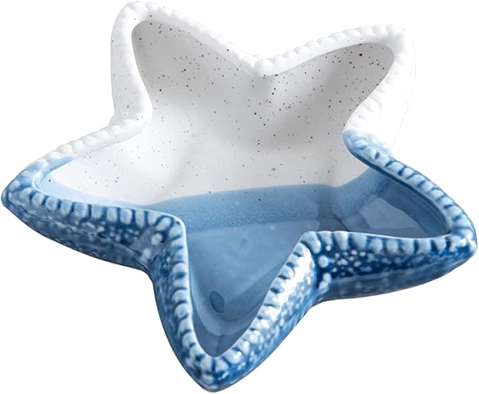 Sizikato Mediterranean Style Porcelain Ashtray, Creative Starfish Shape - skull ashtray