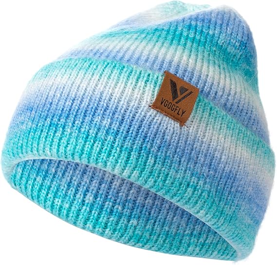 Vgogfly Beanie Men Slouchy Knit Skull Cap Warm Stocking Hats Guys Women Striped Winter Beanie Hat Cuffed Plain Hat - sugar skull costume