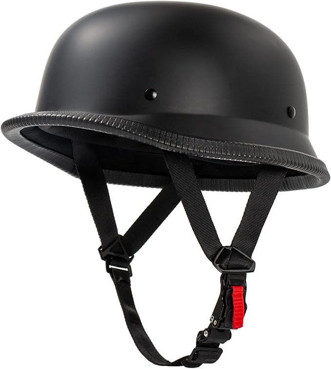 German Style Motorcycle Half Helmet DOT Approved Retro Skull Cap for Adults - skull helmet