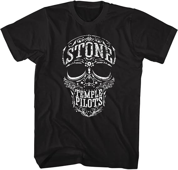 American Classics Stone Temple Pilots Skull Vintage Style T Shirt Black - skull tshirt