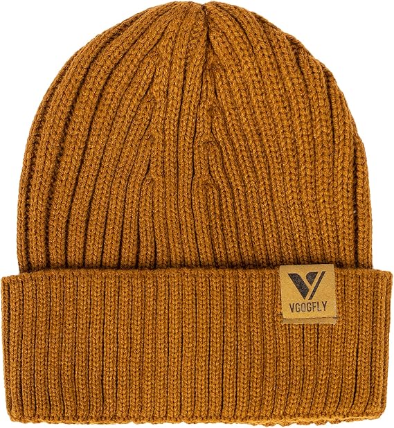 Vgogfly Lined Men Beanie Slouchy Knit Skull Cap Warm Stocking Hats Guys Women Striped Winter Beanie Hat - skull hat