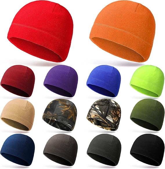 SATINIOR 14 Pcs Fleece Beanie Skull Cap Men Winter Warm Outdoor Sports - skull watch