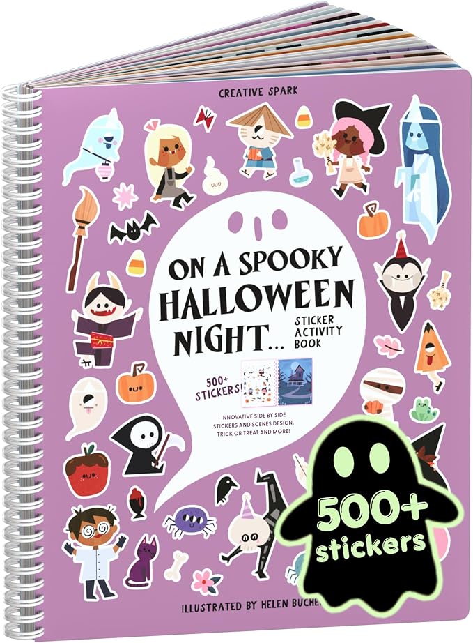 Cupkin Halloween Coloring & Sticker Activity Book | 500+ Stickers - skull sticker