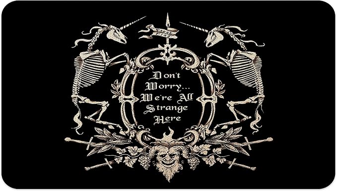 Gothic Skull Door Mat – 30 X 17 Inch Non-Slip Goth Welcome Mat, Spooky Door Mat Outdoor, Goth Decor, Gothic Rug