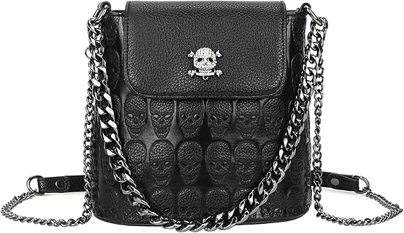 Handbags for Women Punk Ladies Purses PU Leather Satchel Skull Shoulder Tote Bag - sugar skull handbags for sale