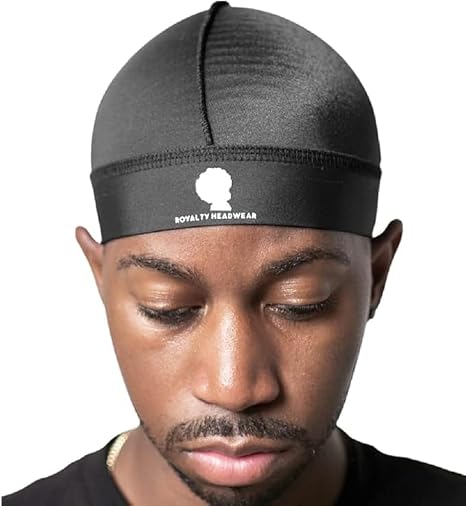 Royalty Headwear Silky Wave Cap for 360, 540 & 720 Waves, Soft Breathable Durag Skull Cap Beanie for Men - skull hat