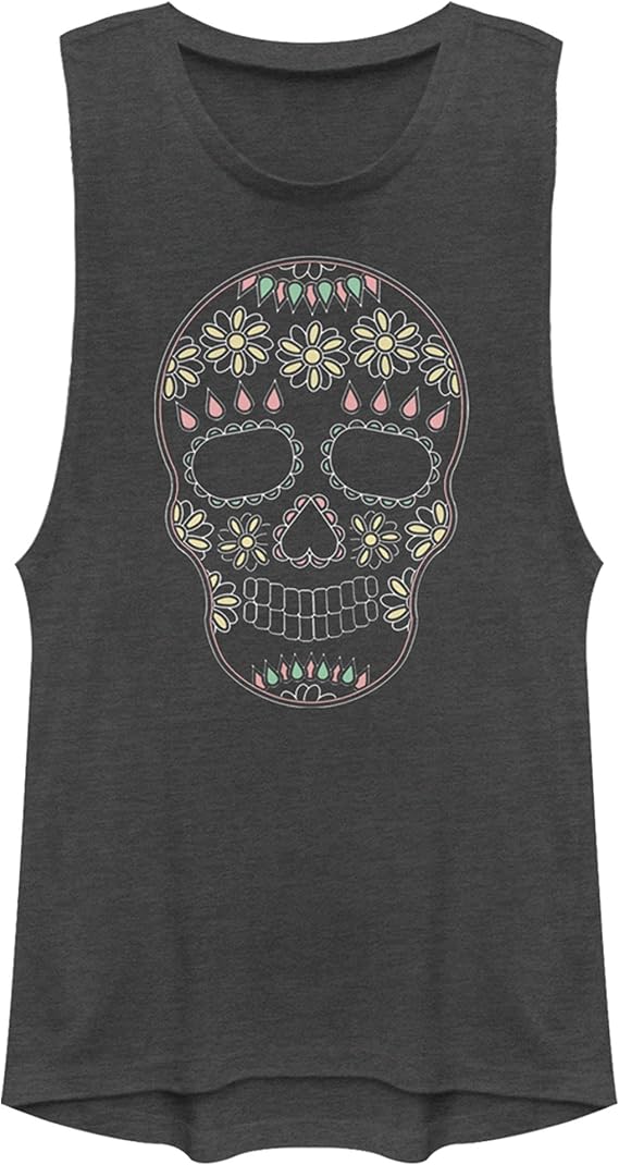 Fifth Sun Women's Sugar Skull - skull tank tops
