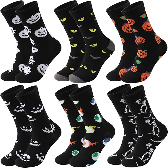 Funny Halloween Socks Men: Crew Cotton Halloween Socks Novelty Gift - sugar skull costume