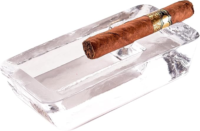 The Buybox Cigar Ashtray Big Ashtrays for Cigarettes Outdoors Large Heavy Glass for Patio/Outdoors/Cigars Ash Tray Large Giant Luxury Premium Cigarette Ashtrays for Outdoor (Rectangular) - skull ashtray