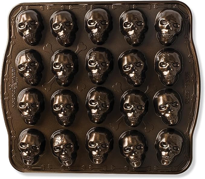 Nordic Ware Skull Bite Cakelet, 2.5 Cups, Bronze - skull ashtray