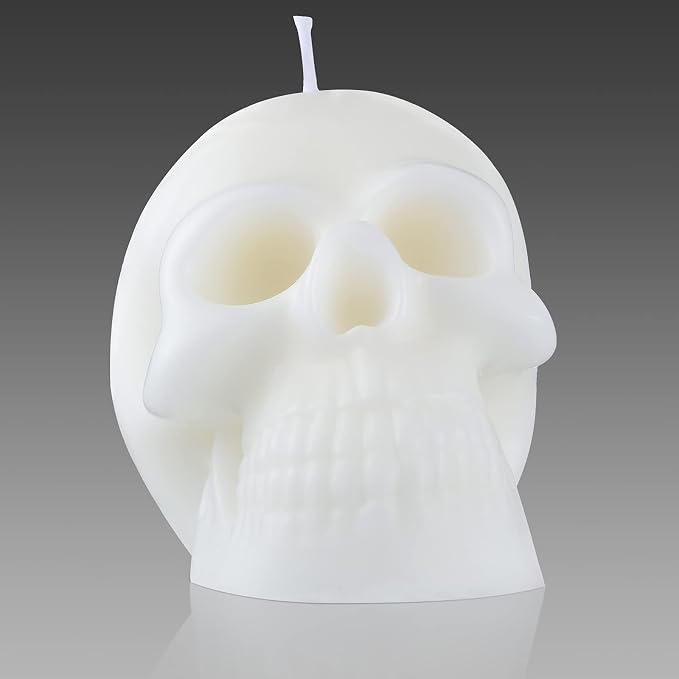 Nuanchu Skull Candle Skeleton Head Soy Wax,3.35 x 2.56 x 2.76 Inch,White - skull candle