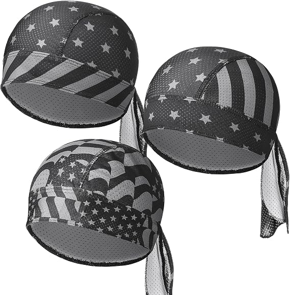 Chuangdi 3 Pcs Do Rags Skull Cap, Sweat Wicking Helmet - skull swimsuit