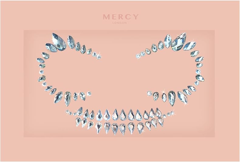 Skull Face Jewel by Mercy London. All in One Face Jewels Costume Accessories Crystal Stickers - sugar skull costume