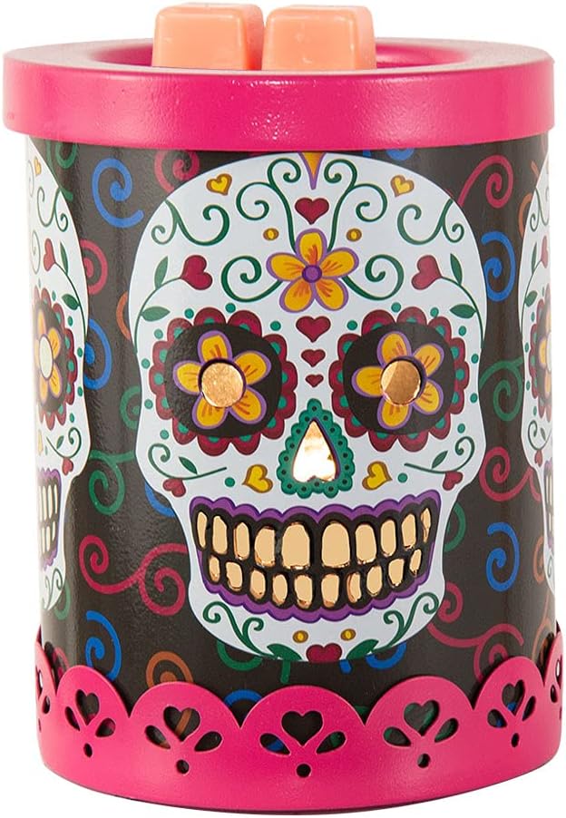 ScentSationals Festivo - Day of The Dead Wax Warmer for Scented Wax Melts - skull candle