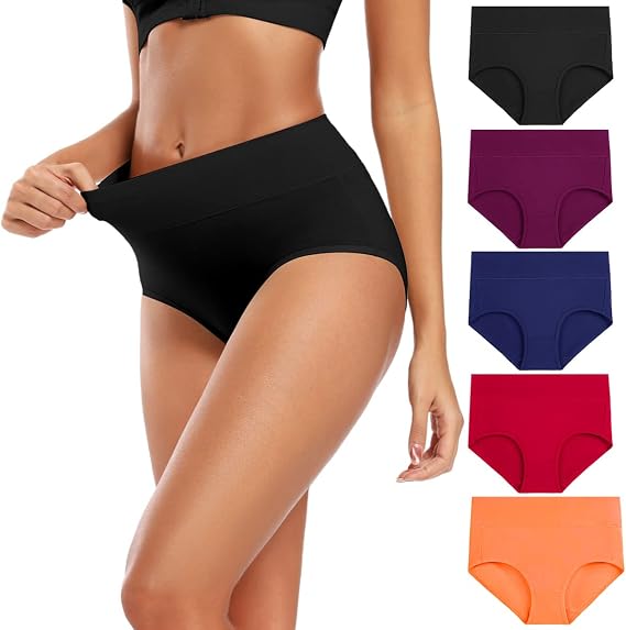 Molasus Women's Cotton Underwear High Waisted Full Coverage Ladies Panties (Regular & Plus Size) - skull swimsuit