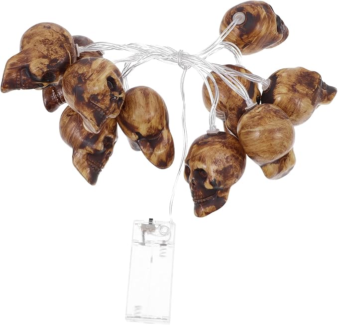 PRETYZOOM Halloween Skull String Lights 1.5m Warm White - string light
