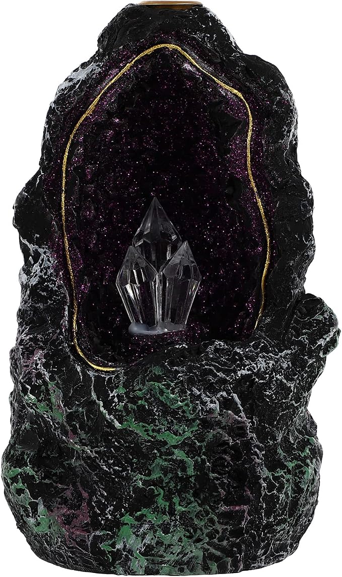Hemoton Resin Craft Incense Burner Led Incense Holder Night Light Desktop Censer Decor Decorative Holder for Bedroom Office Sauna 7.48 X 4.33 X 3.54 in - skull incense burner