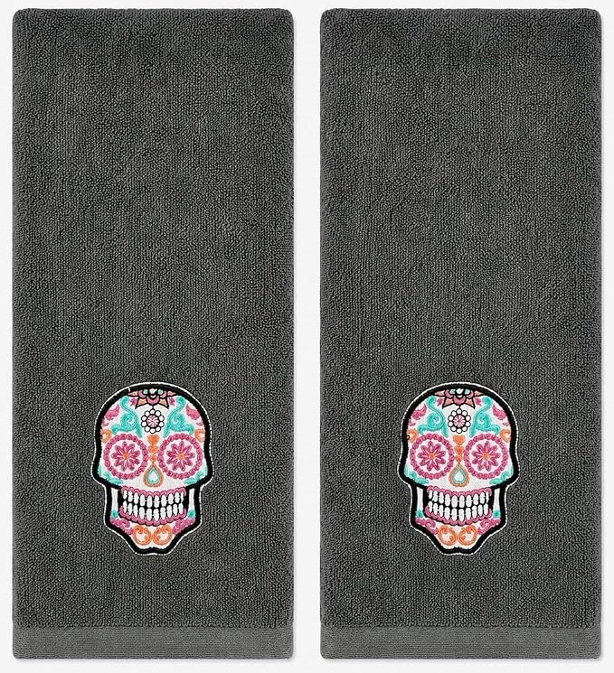 Halloween Hand Bathroom Towels, Sugar Skulls Day of the Dead - skull toilet paper
