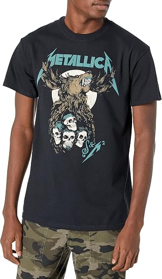 Metallica Unisex-Adult Official Metallica S&m2 Moose Skull T-shirtT-Shirt - skull tshirt