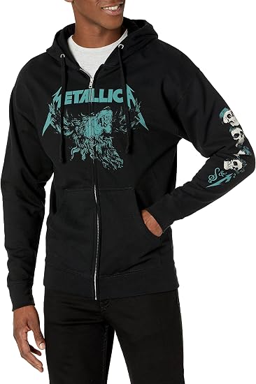 Metallica Unisex Adult Official Metallica S&m2 Moose Skull Zip Hoodie - skull sweatshirts
