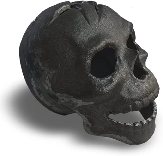Fire Pit Skull, Metal Skull Fire Log for Halloween Decor