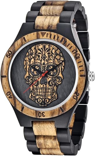 Men’s Handmade Wooden Watches Mens Lightweight Analog Quartz Wood Mens Wrist Watch
