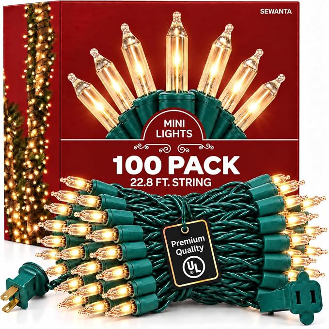 SEWANTA Christmas String Lights, [100 Set] Warm White. - string light