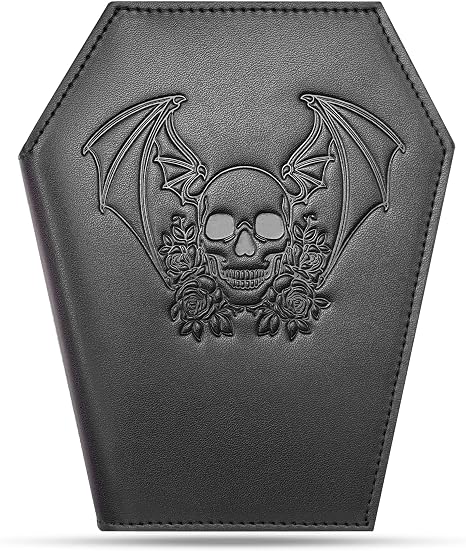 Lazy Skull Coffin Wallet – Spooky Gothic Wallet – Slim Skull Wallet for Women and Men – Witchy Goth accessory - skull wallet