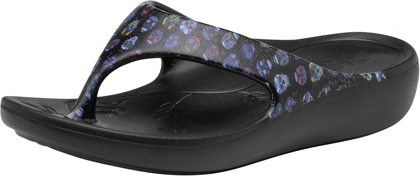 Alegria Women's Ode Recovery Thong Sandal - sugar skull costume