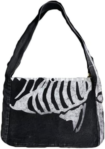 Goth Aesthetic Messenger Bag Gothic Purse Grunge Fairy Clothes Y2k Fashion Skull Bag - sugar skull handbags for sale