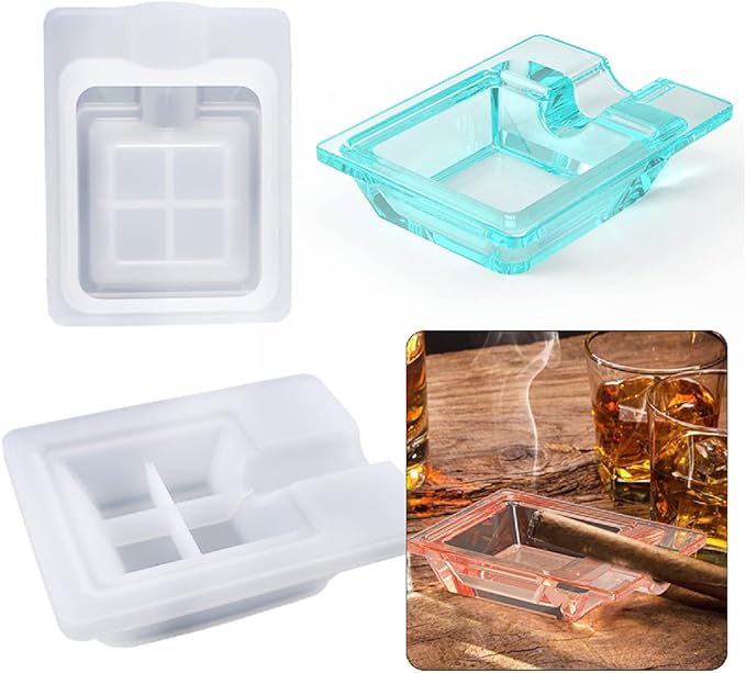 Yalulu Cigar Ashtray Resin Casting Molds - Epoxy & Silicone, Ashtray Molds for Resin Crafts - skull ashtray