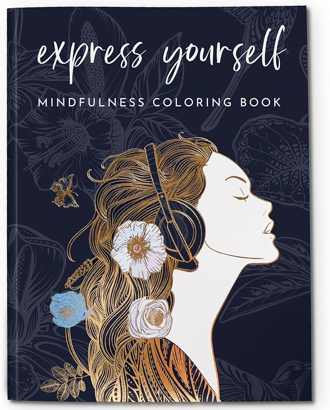 Adult Coloring Book for Women, 29 Designs, Mindfulness & Growth Prompts - sugar skull book